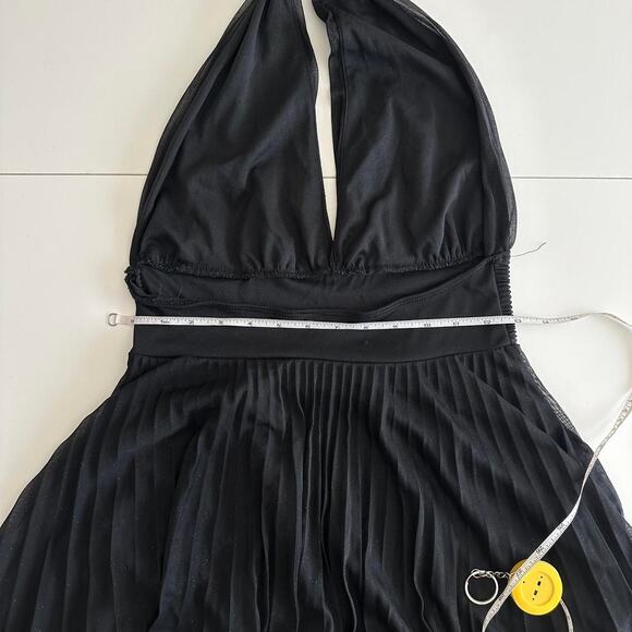 Vintage black sparkly halter midi dress - Picture 6 of 7